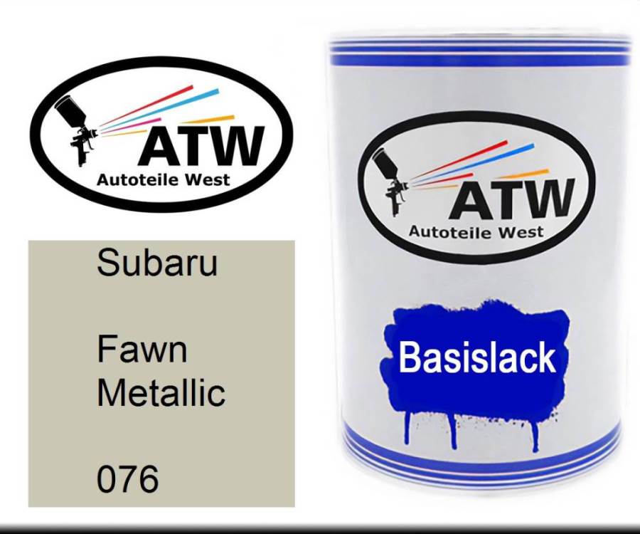 Subaru, Fawn Metallic, 076: 500ml Lackdose, von ATW Autoteile West.